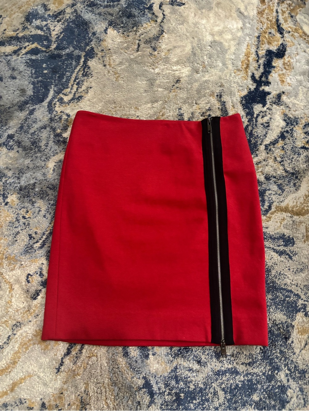 Red Zip-Accent Women’s Pencil Skirt